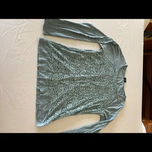 Blue long-sleeve sweater